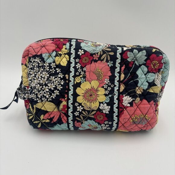 Vera Bradley Happy Snails Makeup Case Travel Cosmetic Bag Zip Pouch - Picture 1 of 7